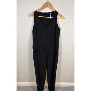 Kyodan Outdoor Black Sleeveless V Neck Drawstring Waist Jumpsuit Sz‎ P/S